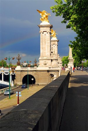 simsearch:400-04955587,k - Fragment of Alexader the Third bridge in Paris, France. Fotografie stock - Microstock e Abbonamento, Codice: 400-04455773