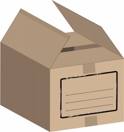 simsearch:400-04872165,k - Vector - Big box / carton on a white background (isolated). Photographie de stock - Aubaine LD & Abonnement, Code: 400-04455805