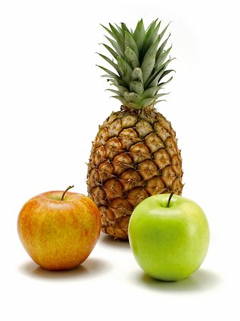 pineapple leaves - Isolated apples and pineapple Stock Photo - Budget Royalty-Free & Subscription, Code: 400-04455854
