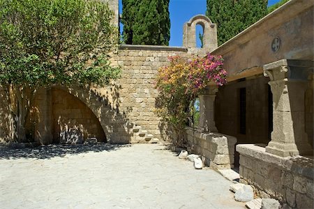 simsearch:400-07038923,k - Yard in the Monastery of Our Lady, mount Filerimos, Rhodes, Greece Stock Photo - Budget Royalty-Free & Subscription, Code: 400-04456264