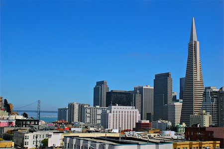 simsearch:400-07820969,k - Downtown San Francisco from a rooftop overlooking Chinatown and North Beach Stock Photo - Budget Royalty-Free & Subscription, Code: 400-04457305