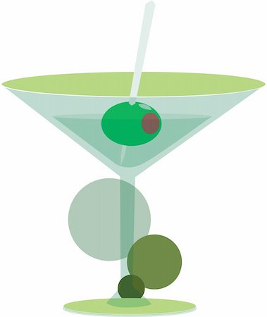 Cocktail with an olive and green circles. Stock Photo - Budget Royalty-Free & Subscription, Code: 400-04458055