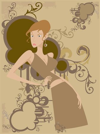 Illustration about an agry blonde woman with hand on hip.The background contains usefull design elements. Stock Photo - Budget Royalty-Free & Subscription, Code: 400-04458052