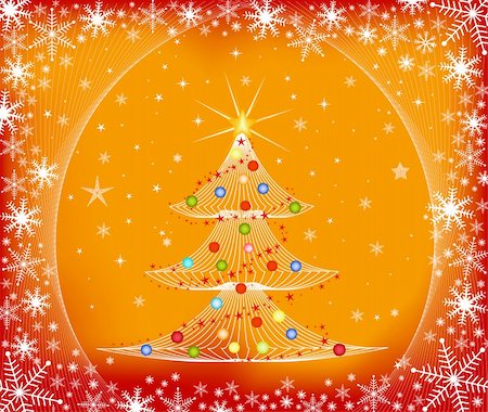 simsearch:400-04687541,k - Christmas tree - vector Stock Photo - Budget Royalty-Free & Subscription, Code: 400-04458343