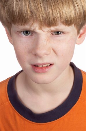 simsearch:400-07506232,k - serious displeased blond boy, isolated on white Stock Photo - Budget Royalty-Free & Subscription, Code: 400-04458840