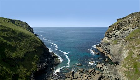 tintagel castle the cornish coast cornwall england uk Stockbilder - Microstock & Abonnement, Bildnummer: 400-04459041