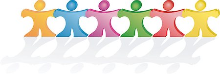 simsearch:400-07222960,k - People holding hands making together hearts shapes Fotografie stock - Microstock e Abbonamento, Codice: 400-04459096