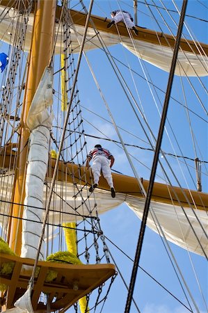 simsearch:6118-08842091,k - two young sailor climb on a school ship Stock Photo - Budget Royalty-Free & Subscription, Code: 400-04459247