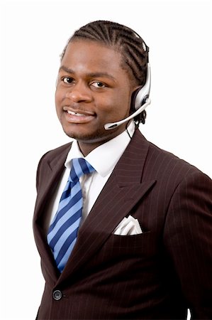 simsearch:400-03914864,k - This is an image of a male call operator. This image can be used for telecommunication and service themes. (Editted over white for easy clipping) Stock Photo - Budget Royalty-Free & Subscription, Code: 400-04459480
