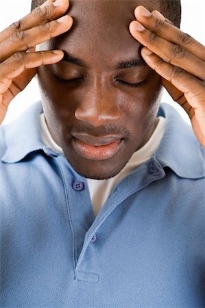 This is an image of a student with his hands to his head. Fotografie stock - Microstock e Abbonamento, Codice: 400-04459495