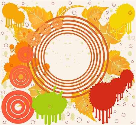 simsearch:400-03941434,k - Grunge floral background in orange design, vector illustration Photographie de stock - Aubaine LD & Abonnement, Code: 400-04459684