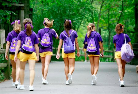 Group of Cheerleaders Walking on a Path Stock Photo - Budget Royalty-Free & Subscription, Code: 400-04459759