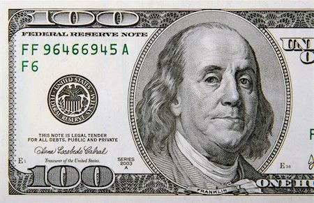franklin - Half of a One Hundred Dollar Bill Close-up. Stock Photo - Budget Royalty-Free & Subscription, Code: 400-04459957