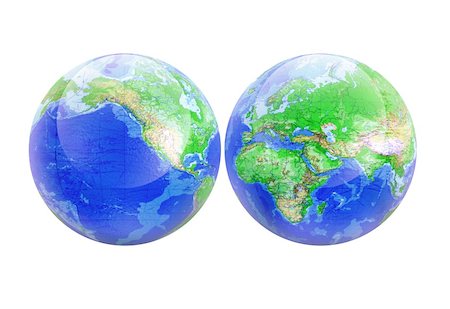 simsearch:400-06686064,k - Planet earth world map globe isolated with clipping path Stock Photo - Budget Royalty-Free & Subscription, Code: 400-04450360