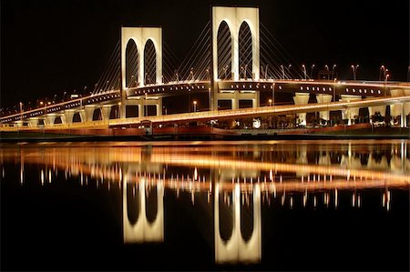 The night of Sai Van bridge in Macau Stock Photo - Budget Royalty-Free & Subscription, Code: 400-04450635