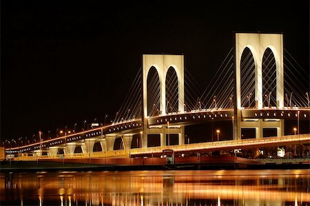 The night of Sai Van bridge in Macau Stock Photo - Budget Royalty-Free & Subscription, Code: 400-04450636