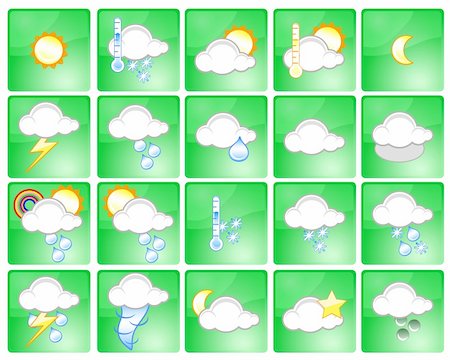 simsearch:400-08573713,k - Set of different weather icons Photographie de stock - Aubaine LD & Abonnement, Code: 400-04450775