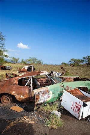rust car field - Old rusted car in junkyard. Stock Photo - Budget Royalty-Free & Subscription, Code: 400-04450830
