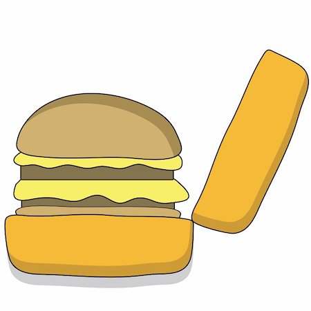 simsearch:400-07306434,k - Cartoon style beefburger with a tasty filling Foto de stock - Super Valor sin royalties y Suscripción, Código: 400-04450845