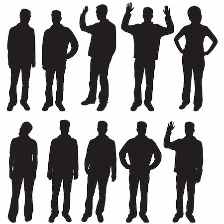 Variety of different people silhouettes Stock Photo - Budget Royalty-Free & Subscription, Code: 400-04450859