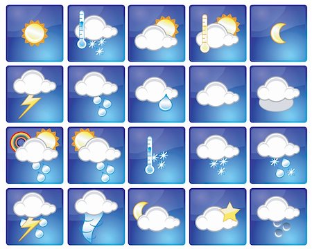 simsearch:400-08573713,k - Set of different weather icons Photographie de stock - Aubaine LD & Abonnement, Code: 400-04450862