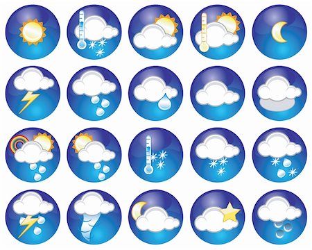 simsearch:400-08573713,k - Set of different weather icons Photographie de stock - Aubaine LD & Abonnement, Code: 400-04450863