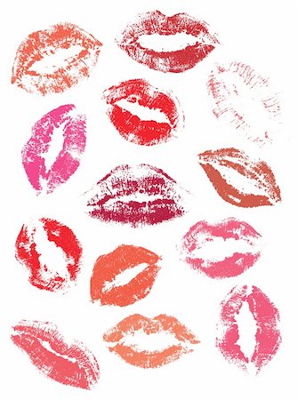 simsearch:400-05122673,k - Print of lips, kiss, vector illustration Photographie de stock - Aubaine LD & Abonnement, Code: 400-04451675