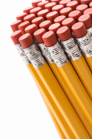 simsearch:400-04451935,k - Eraser ends of pencils evenly grouped together. Fotografie stock - Microstock e Abbonamento, Codice: 400-04451932