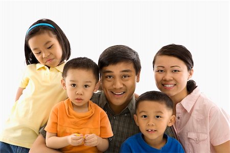 filipina mother daughter - Asian family portrait against white background. Photographie de stock - Aubaine LD & Abonnement, Code: 400-04452279