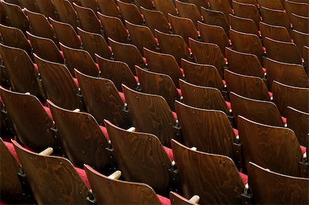 simsearch:862-03713209,k - wooden chairs with red fabric, no numbers, theatre scene Stock Photo - Budget Royalty-Free & Subscription, Code: 400-04452785