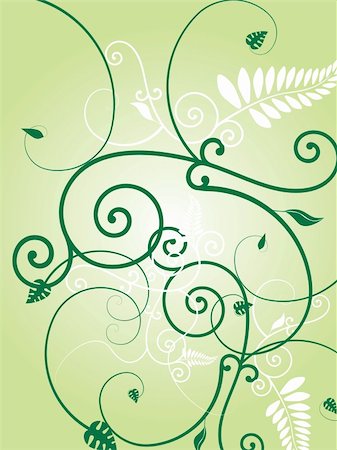simsearch:400-04680785,k - Illustration of a floral wallpaper design with leaves and vines Fotografie stock - Microstock e Abbonamento, Codice: 400-04452817