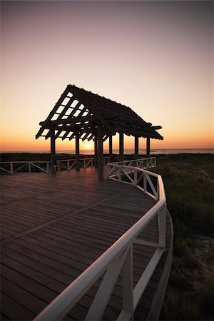 Gazebo at North Carolina coast with setting sun in background. Stock Photo - Budget Royalty-Free & Subscription, Code: 400-04452810