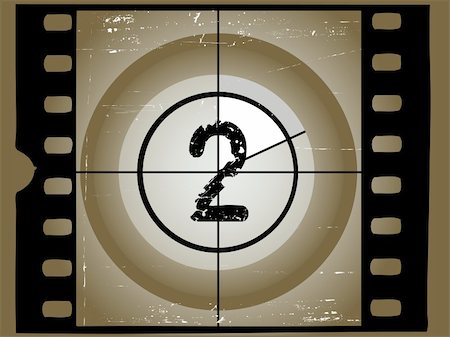 film reel picture borders - Old Scratched Film Countdown at No 2 Stock Photo - Budget Royalty-Free & Subscription, Code: 400-04453262