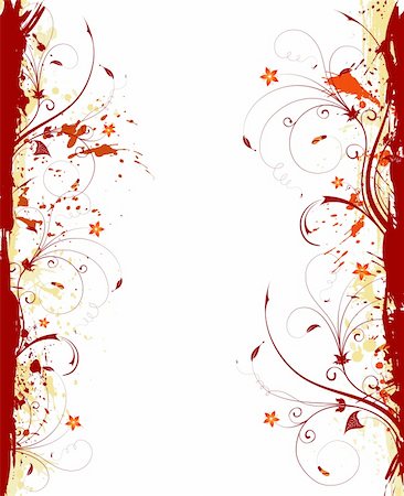 simsearch:400-04459878,k - Grunge paint flower frame, element for design, vector illustration Foto de stock - Super Valor sin royalties y Suscripción, Código: 400-04453470