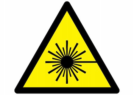 Symbol for Laser warning sign on yellow triangle. Foto de stock - Super Valor sin royalties y Suscripción, Código: 400-04453844