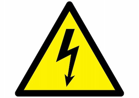 simsearch:400-05059412,k - electricity Hazard symbol on warning sign Photographie de stock - Aubaine LD & Abonnement, Code: 400-04453845