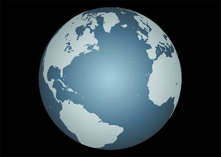 Atlantic Ocean(Vector). Accurate map of the North Atlantic. Mapped onto a globe. Includes many small islands, lakes, etc Stock Photo - Budget Royalty-Free & Subscription, Code: 400-04453848