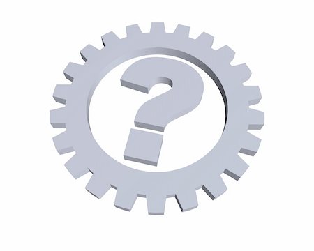 simsearch:400-04665113,k - question mark and gear wheel - 3d illustration Stock Photo - Budget Royalty-Free & Subscription, Code: 400-04464525