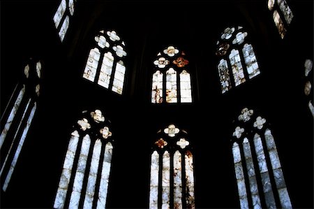 colorful alabaster windows in the cister monastery in Canas, Rioja, Spain Photographie de stock - Aubaine LD & Abonnement, Code: 400-04464535