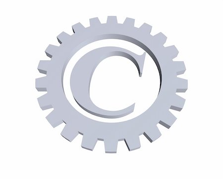 simsearch:400-04259111,k - copyright symbol in gear wheel - 3d illustration Fotografie stock - Microstock e Abbonamento, Codice: 400-04465471