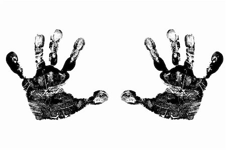Child's Black Handprints Isolated on White Background Stock Photo - Budget Royalty-Free & Subscription, Code: 400-04465791