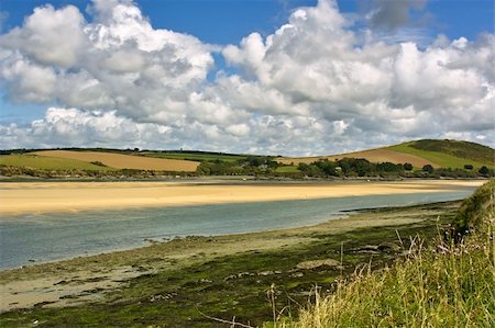 simsearch:400-04495037,k - view from the camel trail cycleway and footpath along disused railway line the estuary of the river camel padstow and rock cornish coast cornwall england uk Stock Photo - Budget Royalty-Free & Subscription, Code: 400-04466319