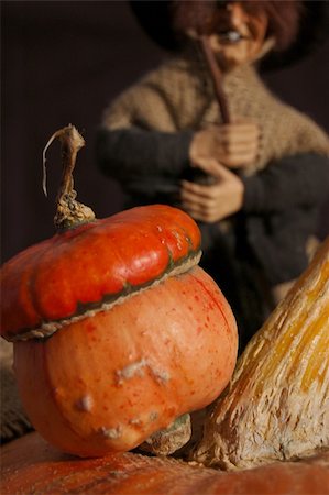 simsearch:400-03939142,k - Halloween pumpkin with witch on the background Stock Photo - Budget Royalty-Free & Subscription, Code: 400-04466669