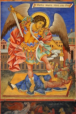 Archangel Michael Fresco from Rila Monastery, Bulgaria Stock Photo - Budget Royalty-Free & Subscription, Code: 400-04466936