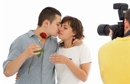 Photographer trying to capture the essence of love - isolated Stock Photo - Budget Royalty-Free & Subscription, Code: 400-04468096