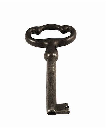 old key on white background Stock Photo - Budget Royalty-Free & Subscription, Code: 400-04468385
