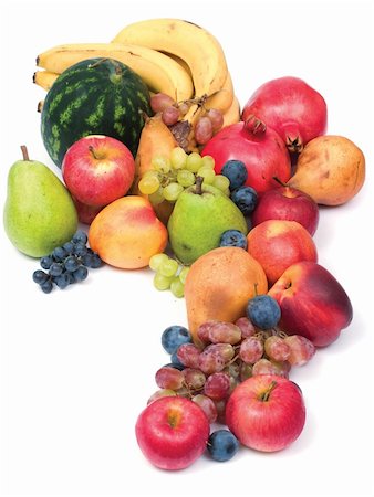 simsearch:400-03939822,k - lots of fresh and ripe fruits on white background Foto de stock - Super Valor sin royalties y Suscripción, Código: 400-04468412