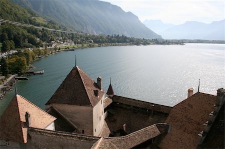 Exterior of a stone castle in Switzerland Stock Photo - Budget Royalty-Free & Subscription, Code: 400-04468524