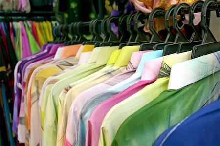 Traditional asian fabrics and clothes for sale in a shop in Malaysia Stock Photo - Budget Royalty-Free & Subscription, Code: 400-04468659