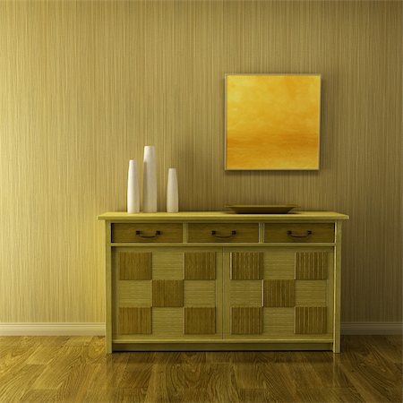 simsearch:400-04305447,k - 3d interior with classic cupboard beside green wall Foto de stock - Super Valor sin royalties y Suscripción, Código: 400-04468687